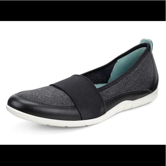 Ecco Bluma Slip On Black and White 7-7.5 Women Box Included